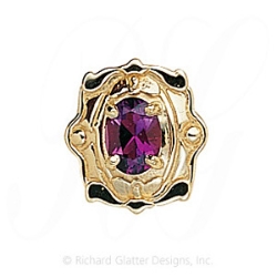 GS386 RG - 14 Karat Gold Rhodolite Garnet Slide 
